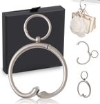 BULFULL Purse Hook for Table 2-in-1 Anti Slip Purse Hook, Table Purse Hook with Gift Box, Heavy Duty Bag Hook Available for Women and Men Gifts (Silver)