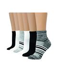 Hanes Women's 6-Pair Lightweight Breathable Ventilation Ankle Socks, Black/Grey - 6 Pack, 5-9