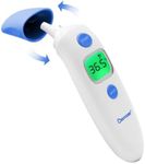 Berrcom Forehead and Ear Digital Thermometer 2 in 1 Non Contact Medical Thermometer Infrared Thermometer for Adults Kids and Baby Temperature Thermometer with Instant Reading, Fever Alarm