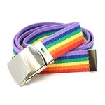 Rainbow Web Belt with Buckle Military Style