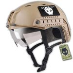 ATAIRSOFT BJ Type Tactical Fast Helmet with Protective Goggles Version DE