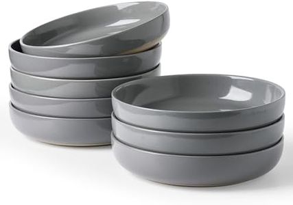 famiware Milkyway 33 oz Pasta Bowls Set of 8, Dark Gray