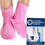 Doctor Developed Heated Booties - Foot Warmers for Women & Men - Heat Therapy Socks w/Microwavable Heating Pad for Feet - Foot Warmer Booties and Doctor Written Handbook - Ankle & Feet Warmers (Pink)