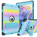 BENTOBEN for iPad 9th Generation Case, iPad 8th Generation Case, iPad 7th Generation Case, iPad 10.2 2021/2020/2019 Case, Glitter Sparkly 3 Layers Shockproof Kickstand Protective Tablet Cover, Rainbow