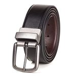 BelePala Reversible Belts for Men Big and Tall 44 to 46 Inch Black & Brown
