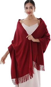 RIIQIICHY Winter Scarf for Women Burgundy Pashmina Shawls Wraps for Evening Dresses Large Warm Soft Scarves
