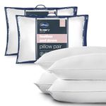 Silentnight Feather and Down Pillows 4 Pack - Luxury Hotel Quality Duck Feather Pillows with Breathable Cotton Cover and Anti-Bacterial - Machine Washable