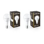 Bajaj LEDZ 12W Rechargeable Emergency Inverter LED Bulb | Cool Day Light | Upto 4 Hours Battery | B22D | 1 Year - Warranty (Pack of 2, White)