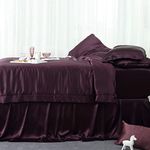 Orose 25 Momme Silk Duvet Covers Only 100% Mulberry Silk Comforter Bed Cover Silk Sheets,1 Piece (Deep Purple, California King)