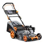 VonHaus Petrol Lawnmower 171cc – Self Propelled Lawn Mower for All Types of Grass/Gardens – 60L Collection Bag, 51cm Working Width, 8 Height Settings