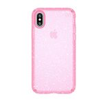 Speck iPhone XS/X Case, Clear Glitter Protective Ultra Thin Slim Hard Anti Scratch Presidio Cover Case - Pink Glitter