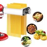 Pasta Maker Attachment for All Kitchenaid Mixers, Noodle Ravioli Maker Kitchen Aid Mixer Accessories 3 in 1 Including Dough Roller Spaghetti Cutter Fettuccine Cutter - Homemade Fresh Pasta Easily!