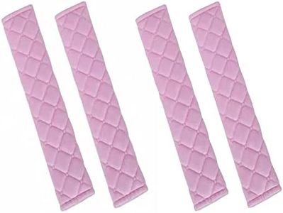 Andalus Seat Belt Cover Pad, 4 Pack Seatbelt Cushion for Car, Kids, Women, Men – Shoulder Strap Protector, Car Seatbelt Covers Accessories – Cute Auto Strap Cushion, Driving Pad (Pink, 10.8 Inch)