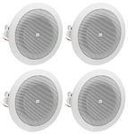JBL 8124-4 Inch Full-Range In-Ceiling Loudspeaker With 70 Volt/100 Volt Taps (4 Pack), White