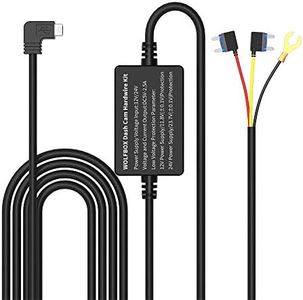WOLFBOX Hardwire Kit for T10 Plus/T10 Mirror Camera, Hardwire Kit Mini USB12V- 24V to 5V with Battery Drain Protection, Not Suitable for Type-C Port G840S