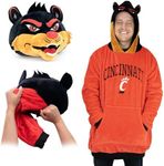 Plushible Wearable Blanket Hoodie Oversized Sweatshirt Pocket Cozy Gifts Adult Women Men University of Cincinnati Bear Cats Snugible Pillow