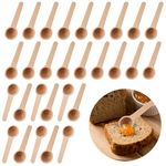 Hariendny 30 PCS Small Wooden Spoons Condiments Spoons Tiny Bath Salt Wooden Scoop Mini Wooden Bulk Spoons Small Spoons for Spice Jars Salt Honey Seasoning Condiment Sugar (3 Inch)