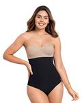 Leonisa High Waisted Tummy Control Thong Shapewear - Panty Girdle Underwear for Women