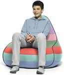 Yogibo Lounger Small Bean Bag Lounge Chair for Adults, Kids and Teens, Soft, Plush, Comfy, Sensory, Gaming Beanbag, Washable Cover, Rainbow Pastel