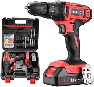 Trapano a percussione TEENO, a batteria, 20 V, 40 NM di coppia elevata, 1 batteria agli ioni di litio 2A, regolazione a 2 velocità, massimo 1550 giri al minuto senza carico