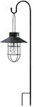 NUZAMAS Solar Lantern and Shepherds Hooks Set, Outdoor Hanging Metal Decorative Garden Solar Light, Waterproof Solar Powered Light for Yard Patio Porch Path