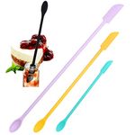 Forwind 3 Pcs Last Drop Spatula, Multifunctional Silicone Spatula Reusable Long Spoon for Skinny Openings,Mini Beauty Spatula Makeup Spatula for Kitchen Jar,Cosmetic Thin Bottles Narrow Can (multicolor)