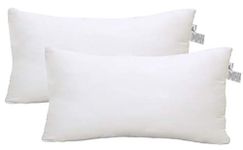 ACCENTHOME Cushion Inner Pads (Pack of 2) 12" x 20" Throw Pillow Inserts | Hypoallergenic Square Cushion Fillers - Hollowfiber Pillow Sham Stuffer (30 x 50 cm, White)