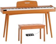 HEXANT 88- Key Hammer Weighted Digital Keyboard Piano, Wooden Electric Heavy Hammer Weighted Full Size Keyboard Piano, with 3-Pedal, MIDI Connection, Multi-Functional Keyboard and Stand