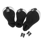 Generic 3Pcs Soft 1 3 5 Wood Golf Club Driver Headcovers Head Covers Set - Gray Black