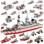 Sitodier STEM Building Set Toy | 811pcs Construction 25 in 1 Cruiser Ocean Ship Building Toy for 6 Years Up Boys | 25 Models Engineering Building Bricks Kit for Kids Ages 6 7 8 9 10 11 12 Years Old