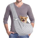 AOTWAN Puppy Sling Dog Sling Puppy Carrier for Small Dogs Reversible Dog Carrier with 2 Pocket Dog Slings for Small Dogs Puppy Carrier Sling for Walking Subway Travel(Light Gray)