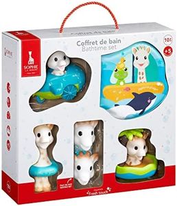 Sophie la Girafe - Sophie la Girafe - Coffret de Bain Sophie la Girafe - 5 Activités : Filet, Livre et Jouets de Bain - Jeux d'Eveil Pour Enfants - A Partir de 10 Mois