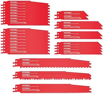 32 PCS Reciprocating Saw Blades, HYCHIKA Sabre Saw Blades, 10 PCS for Metal Cutting, 22 PCS for Wood Cutting, with Organizer Case