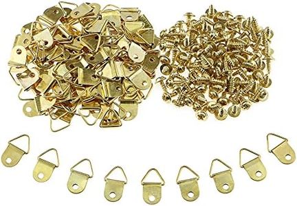 100 Pièces Image Cintre D Anneaux Cadre Photo Suspendus Crochets Cintres Toile Crochet Support Murale Cintre avec Vis En Acier Inoxydable Or