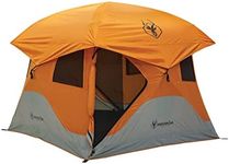 Gazelle T4 Waterproof 4 Person Portable Polyester Outdoor Pop Up Camping or Beach Tent with Removable Floor, Mesh Screens, and Rain Fly, Orange
