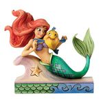 Disney Traditions by Jim Shore “The Little Mermaid” Ariel with Flounder Stone Resin Figurine, 5.25”