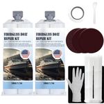 EIGTWEN 13PCS Fiberglass Repair Kit，100ml Gelcoat Repair Kit for Boats,Fiberglass Kit Can Quickly Repair Cracks, Scratches, Gaps, Suitable for Glass Fiber, Acrylic Resin, Porcelain, Ceramics, Enamel