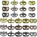 27 Pcs Vintage Antique Masks Retro Masquerade Men Women Unisex Mask for Ball Party Venetian Costume - Gold, Silver, Bronze