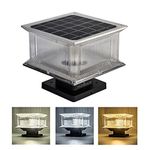 Homehop 15W Solar LED Main Gate Light for Home Garden Outdoor Waterproof Pillar Wall Lamp for Garden (Multi Colour, Square,Aluminium)