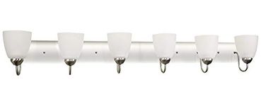 Kira Home Armada 48" 6-Light Modern Vanity/Bathroom Light with Brushed Nickel Finish and Frosted Glass Shades