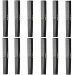 Barber Cleopatra 420 7" Flat Square Back Hair Comb (12 Pack) 12 x SB-C420-BLK