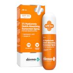 The Derma Co. 1% Hyaluronic Quick-Absorbing Sunscreen Spray |Hyaluronic Acid & Vitamin E | SPF 50 & PA++++ | No White Cast | Hydrating Fluid | Easy Reapplication | Face & Body | All Skin Types-100 ml