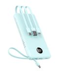 VEEKTOMX Power Bank with Built-in Cables 10000mAh Portable Charger for iPhone Slim Fast Charge USB C Battery Pack Travel Essentials Powerbank Compatible with iPhone, Samsung, Android, etc