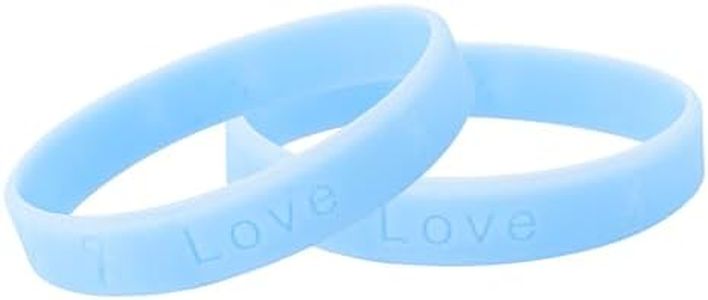 25 Pack Light Blue Silicone Bracelets - Light Blue Colored Rubber Wristbands for Prostate Cancer, Trisomy 18, Cushings, Scleroderma Awareness, Graves Disease, Gift Giving & Fundraising
