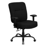 Flash Furniture WL-735SYG-BK-A-GG Hercules Series 400-Pound Big/Tall Black Fabric Office Chair with Arms