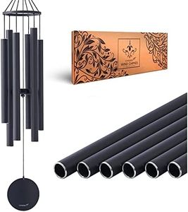 Vanquer Wind Chimes for Outside Deep Tone - 38'' Wind Chimes Outdoor Clearance, Memorial Wind Chimes, Sympathy Gift, Garden Patio, Home Décor Black