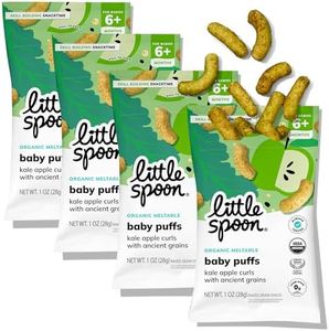 Little Spoon Kale Apple Meltable Baby Puffs, Organic Corn Quinoa Sorghum, No Rice, No Added Sugar Snacks, Encourages Self-Feeding, 1 Oz Bag, 4 Pack