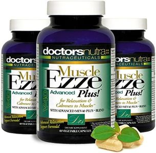 Doctors Nutra Nutraceuticals Pack of 3 Natural Relaxant Muscle Ezze Plus Advanced Day-Time Night-Time 24-7 Maximum Strength Capsules.