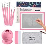 iVyne Complete Set Rechargeable A4 Light Pad, Weeding Tools for Vinyl, Weeding Scrap Collector for Cricut and Silhouette Machine for Weeding Vinyl, Sketching and Drawing Projects (Pink)