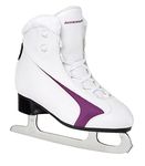 Winnwell Ice Skates for Women - Purple Soft Sided Figure Skates, Comfortable & Padded Skate for Beginners, Women & Girls (Junior 2)